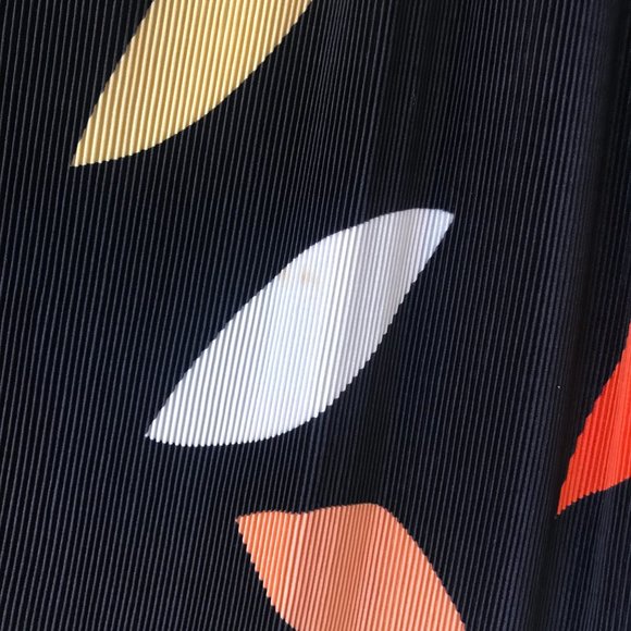 Virginie Paris Bold Print Cocktail Dress Accordion Micro Pleat Abstract 80s S/M - Picture 3 of 4